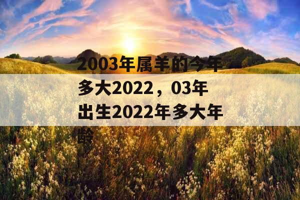 2003年属羊的今年多大2022，03年出生2022年多大年龄