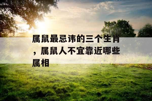 属鼠最忌讳的三个生肖，属鼠人不宜靠近哪些属相
