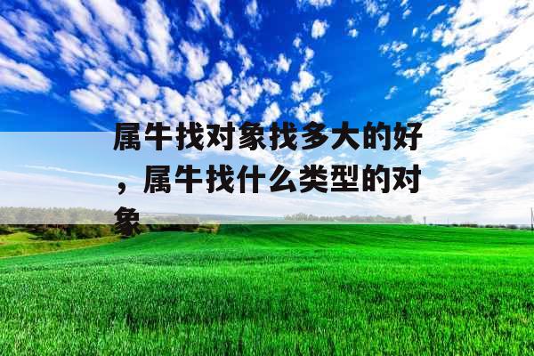 属牛找对象找多大的好，属牛找什么类型的对象