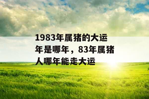 1983年属猪的大运年是哪年，83年属猪人哪年能走大运