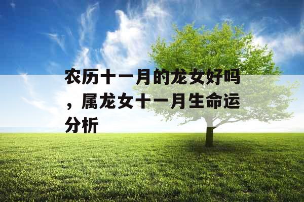 农历十一月的龙女好吗，属龙女十一月生命运分析