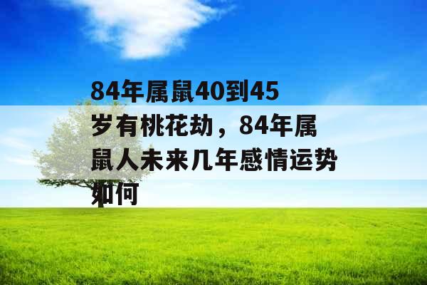 84年属鼠40到45岁有桃花劫，84年属鼠人未来几年感情运势如何