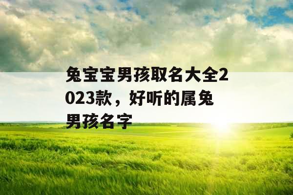 兔宝宝男孩取名大全2023款，好听的属兔男孩名字