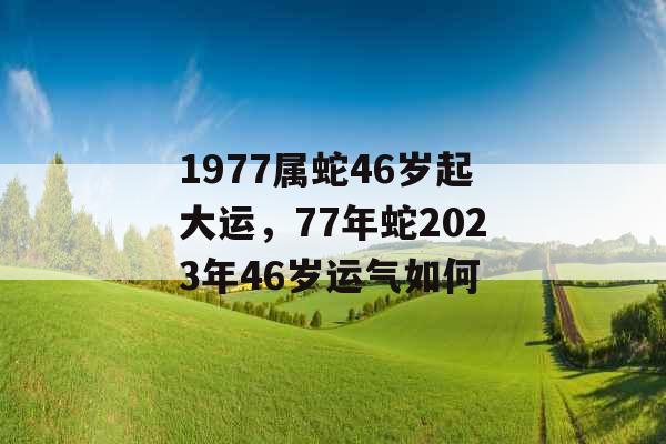 1977属蛇46岁起大运，77年蛇2023年46岁运气如何