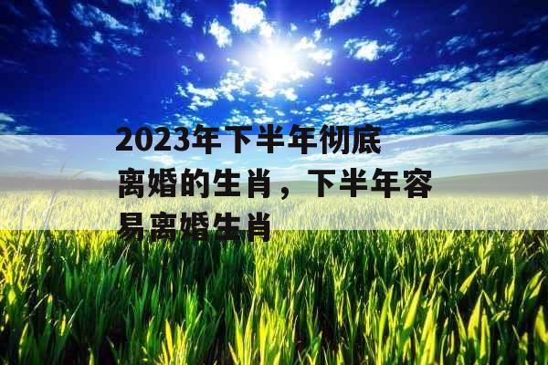 2023年下半年彻底离婚的生肖，下半年容易离婚生肖