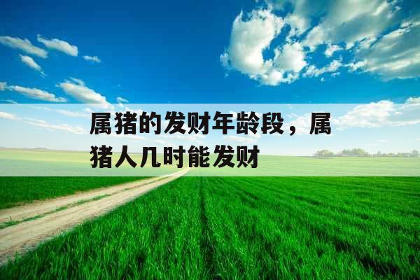 属猪的发财年龄段，属猪人几时能发财