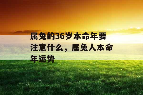 属兔的36岁本命年要注意什么，属兔人本命年运势