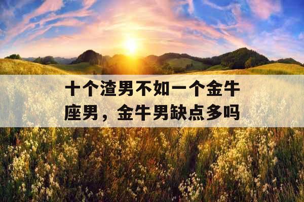 十个渣男不如一个金牛座男，金牛男缺点多吗