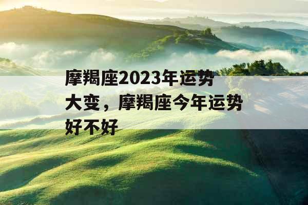 摩羯座2023年运势大变，摩羯座今年运势好不好