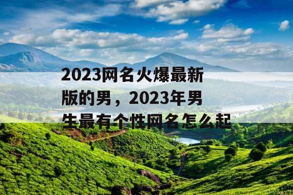 2023网名火爆最新版的男,2023年男生最有个性网名怎么起 2023网名火爆最新版的男,2023年男生最有个性网名怎么起