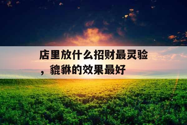 店里放什么招财最灵验，貔貅的效果最好