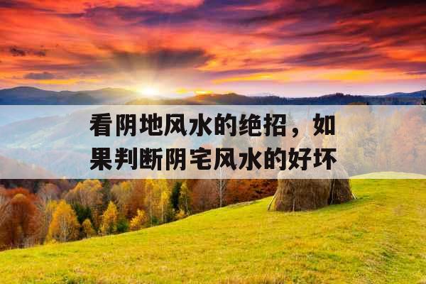 看阴地风水的绝招，如果判断阴宅风水的好坏