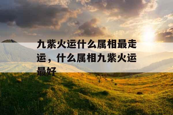 九紫火运什么属相最走运，什么属相九紫火运最好