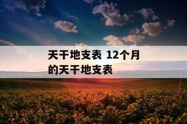 天干地支表 12个月的天干地支表