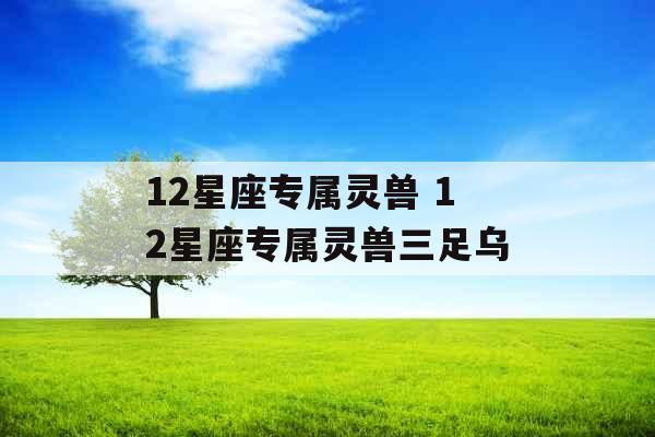 12星座专属灵兽 12星座专属灵兽三足乌