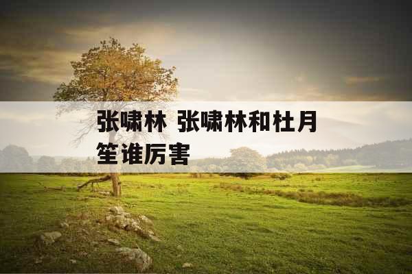 张啸林 张啸林和杜月笙谁厉害 张啸林 张啸林和杜月笙谁厉害