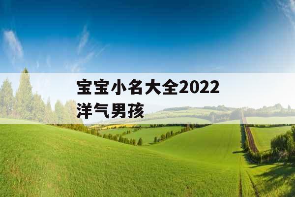 宝宝小名大全2022洋气男孩