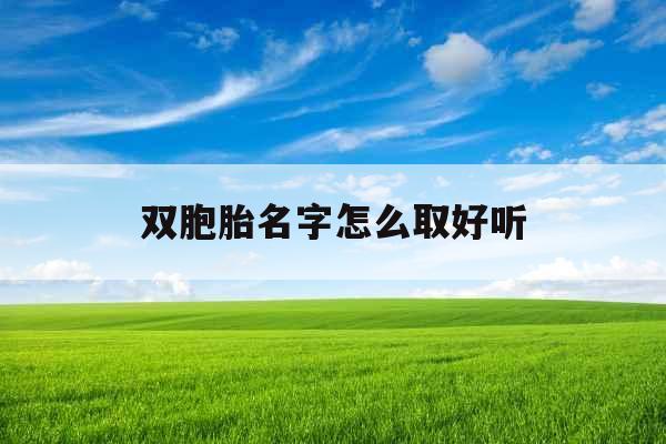 双胞胎名字怎么取好听