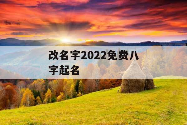 改名字2022免费八字起名