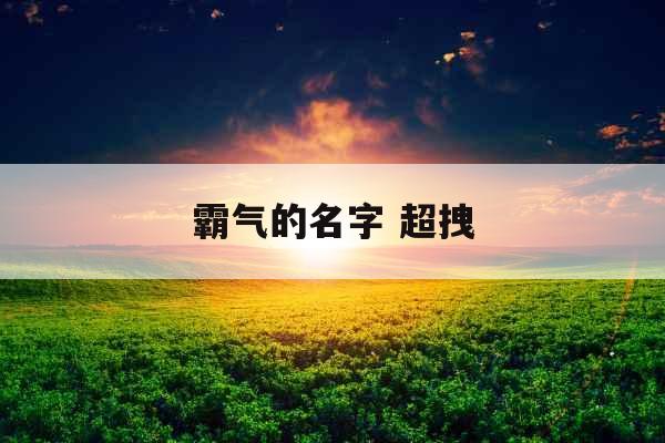 霸气的名字 超拽