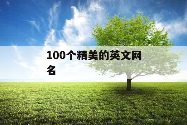 100个精美的英文网名