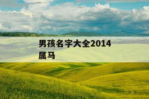 男孩名字大全2014属马