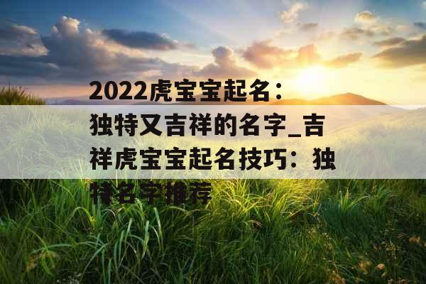 2022虎宝宝起名：独特又吉祥的名字_吉祥虎宝宝起名技巧：独特名字推荐