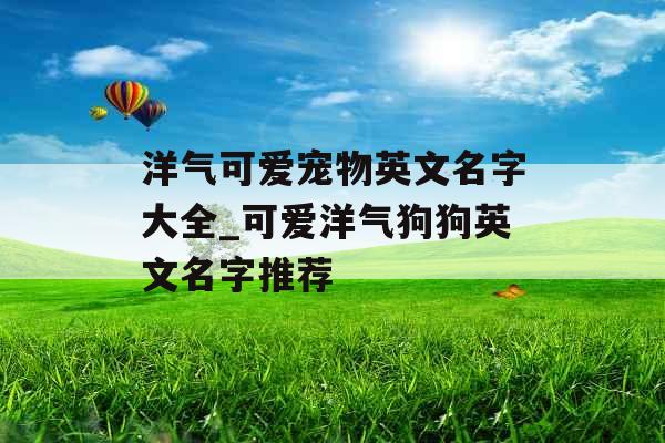 洋气可爱宠物英文名字大全_可爱洋气狗狗英文名字推荐