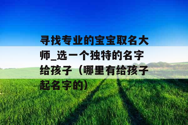 寻找专业的宝宝取名大师_选一个独特的名字给孩子（哪里有给孩子起名字的）