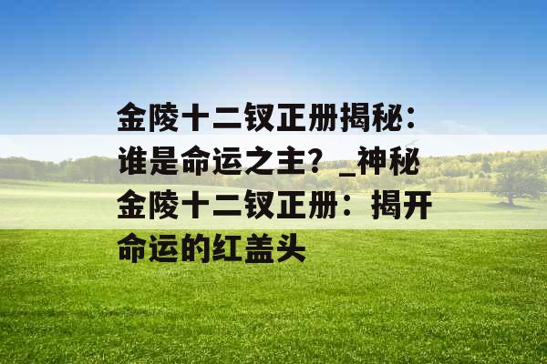 金陵十二钗正册揭秘：谁是命运之主？_神秘金陵十二钗正册：揭开命运的红盖头