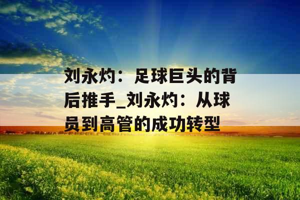 刘永灼:足球巨头的背后推手_刘永灼:从球员到高管的成功转型 刘永灼:足球巨头的背后推手_刘永灼:从球员到高管的成功转型