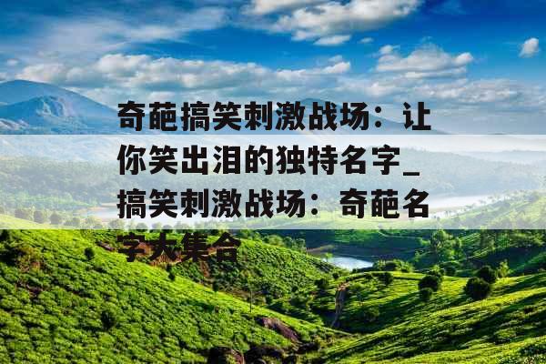 奇葩搞笑刺激战场:让你笑出泪的独特名字_搞笑刺激战场:奇葩名字大集合 奇葩搞笑刺激战场:让你笑出泪的独特名字_搞笑刺激战场:奇葩名字大集合