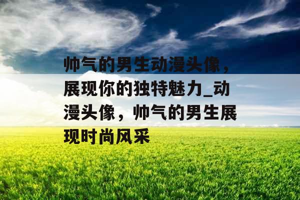 帅气的男生动漫头像，展现你的独特魅力_动漫头像，帅气的男生展现时尚风采