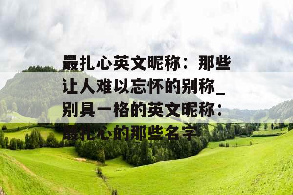 最扎心英文昵称：那些让人难以忘怀的别称_别具一格的英文昵称：最扎心的那些名字