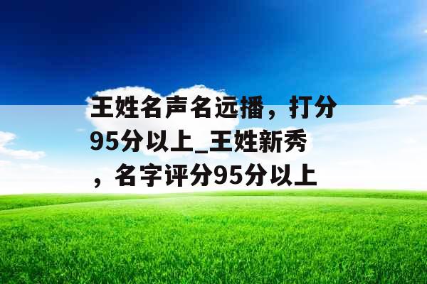 王姓名声名远播，打分95分以上_王姓新秀，名字评分95分以上