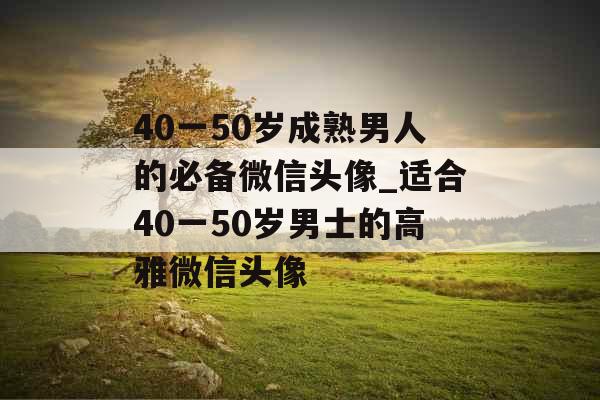 40一50岁成熟男人的必备微信头像_适合40一50岁男士的高雅微信头像