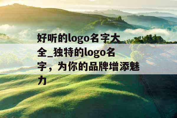 好听的logo名字大全_独特的logo名字，为你的品牌增添魅力