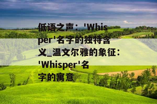 低语之声：'Whisper'名字的独特含义_温文尔雅的象征：'Whisper'名字的寓意