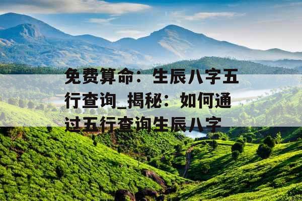 免费算命：生辰八字五行查询_揭秘：如何通过五行查询生辰八字