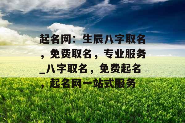 起名网：生辰八字取名，免费取名，专业服务_八字取名，免费起名，起名网一站式服务