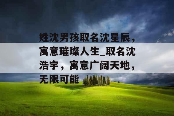 姓沈男孩取名沈星辰，寓意璀璨人生_取名沈浩宇，寓意广阔天地，无限可能