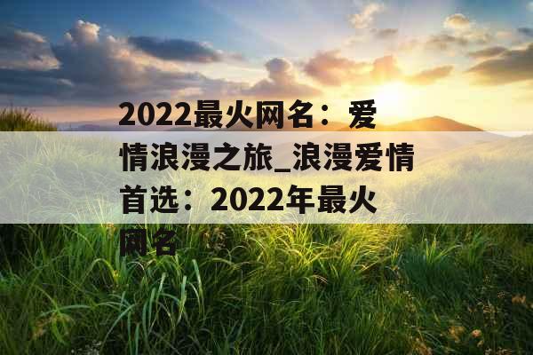 2022最火网名：爱情浪漫之旅_浪漫爱情首选：2022年最火网名