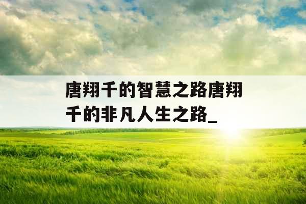 唐翔千的智慧之路唐翔千的非凡人生之路_