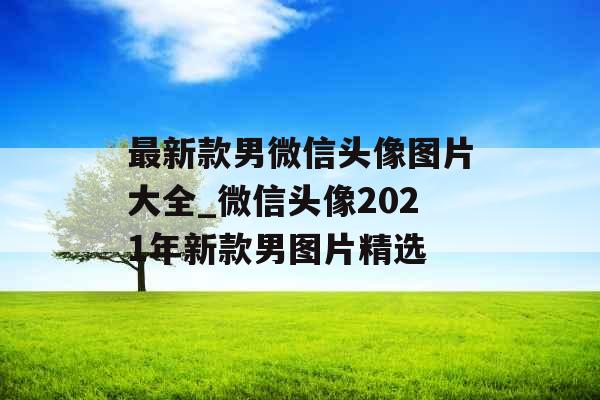 最新款男微信头像图片大全_微信头像2021年新款男图片精选