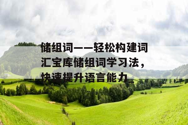 储组词——轻松构建词汇宝库储组词学习法，快速提升语言能力_