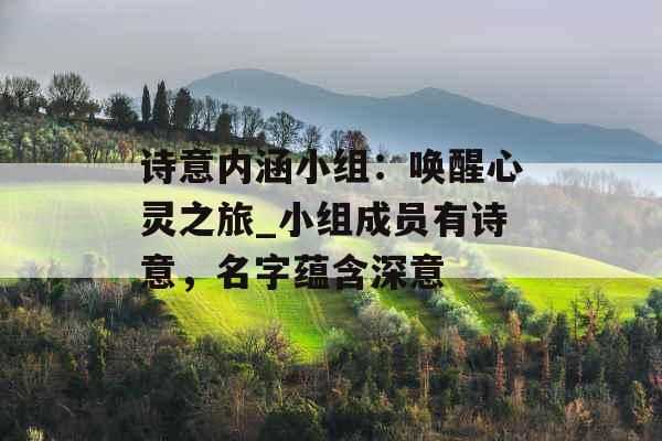 诗意内涵小组：唤醒心灵之旅_小组成员有诗意，名字蕴含深意