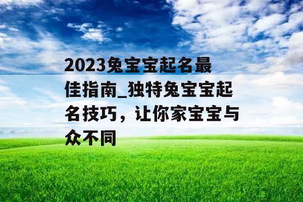 2023兔宝宝起名最佳指南_独特兔宝宝起名技巧，让你家宝宝与众不同