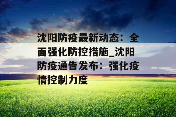 沈阳防疫最新动态：全面强化防控措施_沈阳防疫通告发布：强化疫情控制力度