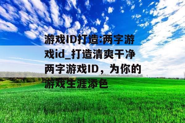 游戏ID打造:两字游戏id_打造清爽干净两字游戏ID，为你的游戏生涯添色