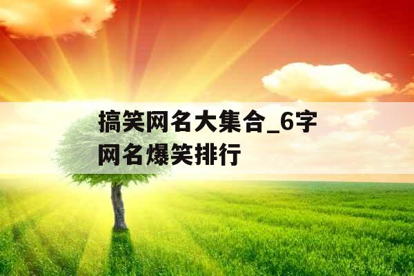 搞笑网名大集合_6字网名爆笑排行